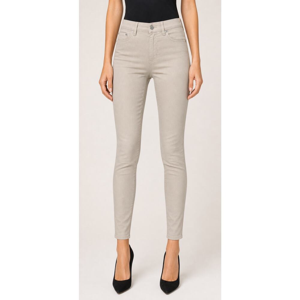 d.jeans Recycled Twill High Waist Skinny Pants Womens 12 New Linen Beige NWT